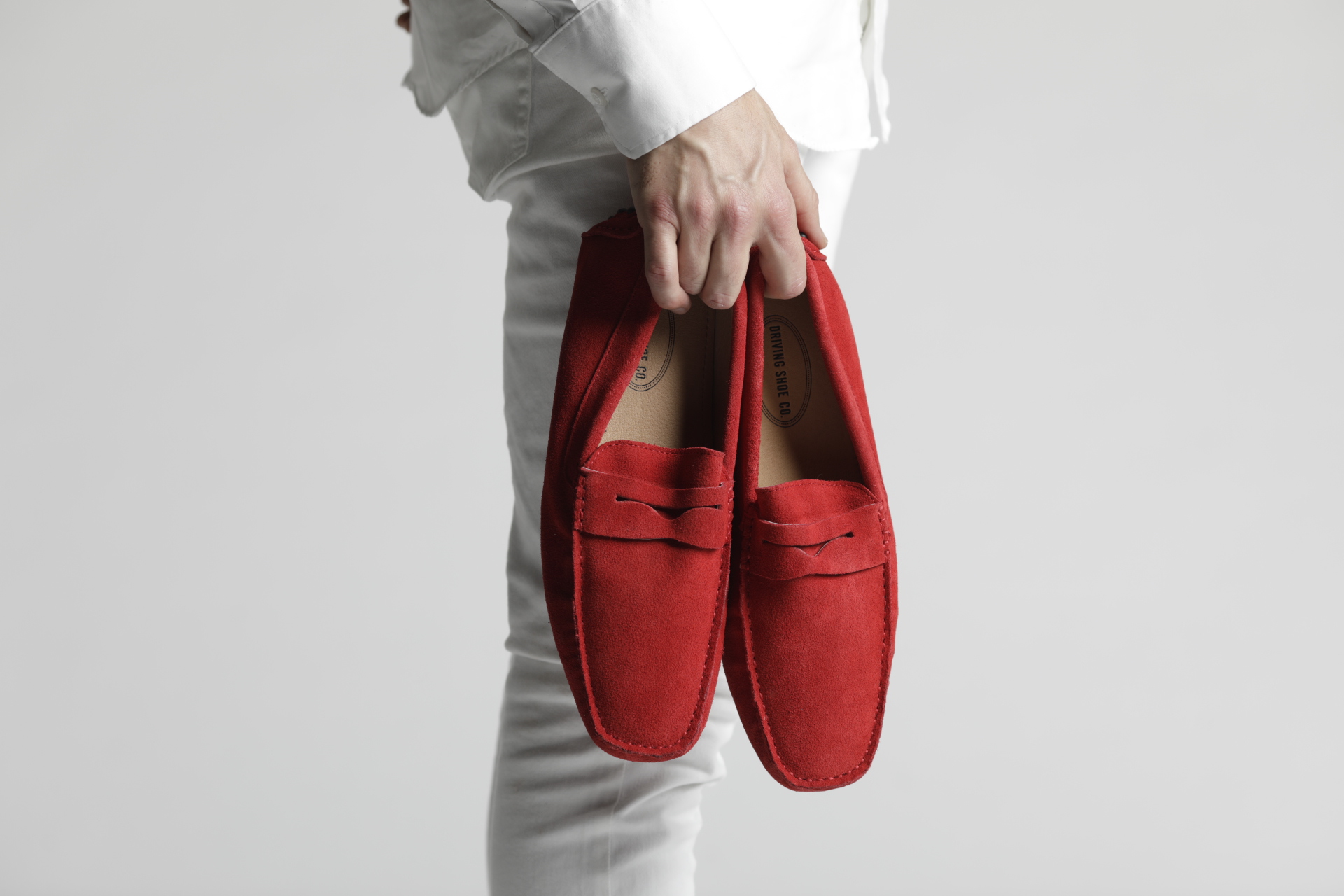 Red deals driving loafers